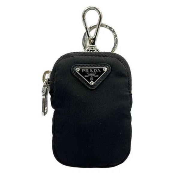 PRADA - 1TT119 Black Silver Nylon Hardware Pouch